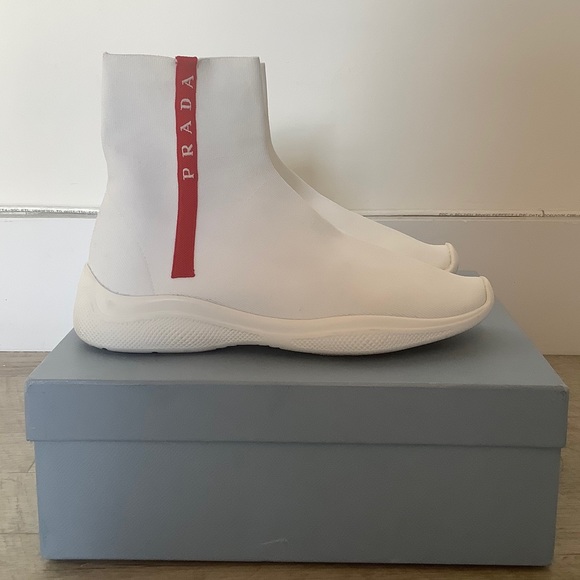 Prada Stretch High-Top Sneakers - Picture 2 of 6